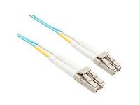 Unc Group Llc 10 Meter Lc-lc Om3 10gig Fiber Optic Cable, Aqua, Ofnr, 50/125 Fiber, Multimode