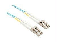 Unc Group Llc 25 Meter Lc-lc Om3 10gig Fiber Optic Cable, Aqua, Ofnr, 50/125 Fiber, Multimode