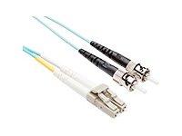 Unc Group Llc 8 Meter Lc-st Om3 10gig Fiber Optic Cable, Aqua, Ofnr, 50/125 Fiber, Multimode D