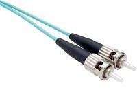 Unc Group Llc 15 Meter Lc-st Om3 10gig Fiber Optic Cable, Aqua, Ofnr, 50/125 Fiber, Multimode