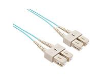 Unc Group Llc 30 Meter Sc-sc Om3 10gig Fiber Optic Cable, Aqua, Ofnr, 50/125 Fiber, Multimode