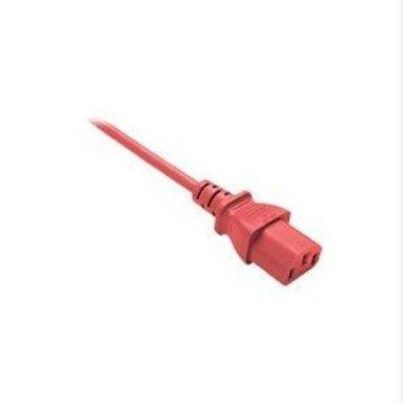 Unc Group Llc Power Cord C13 - C14, 18awg, 10amp, 250v, Svt Jacket, Red, 8ft, Iec C13 To Iec C