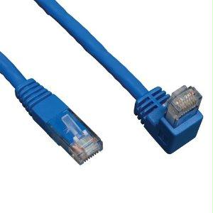 Tripp Lite 5ft Cat6 Gigabit Molded Patch Cable Rj45 Right Angle Down To Straight M/m Blue