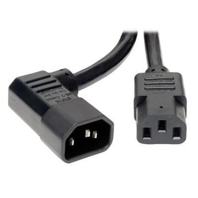 Tripp Lite 6ft Power Cord Extension Cable Left Angle C14 To C13 Heavy Duty 15a 14awg