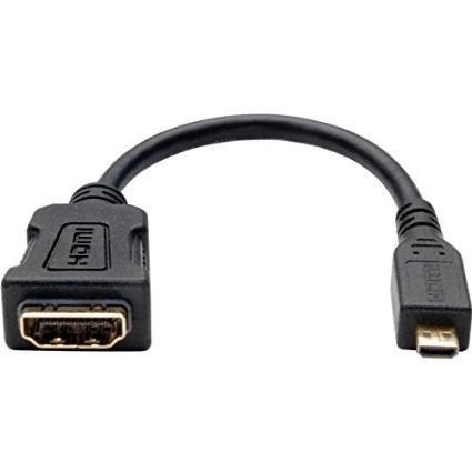 Tripp Lite 6in Micro Hdmi To Hdmi Adapter Converter Hdmi Male Type D To Hdmi Female M/f 6in