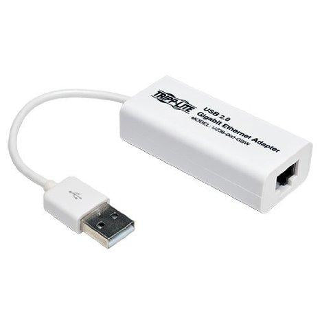 Tripp Lite Usb 2.0 Hi-speed To Gigabit Ethernet Nic Network Adapter, 10/100/1000 Mbps, Whit