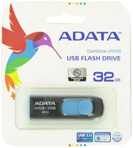 A-data Technology (usa) Co., L Dashdrive Uv128 32gb Usb 3.0 Black/blue