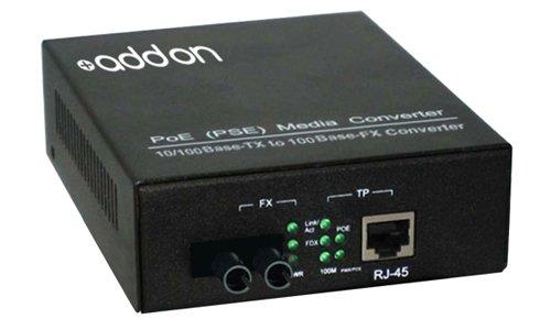 Add-on Addon 10/100base-tx(rj-45) To 100base-fx(st) Mmf 1310nm 2km Poe Media Converter