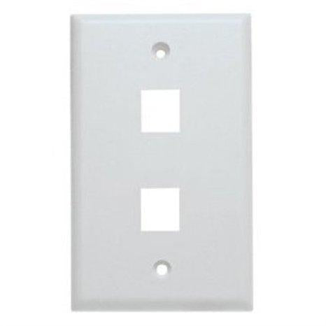 Unc Group Llc 2port Wall Plate, Single Gang, White